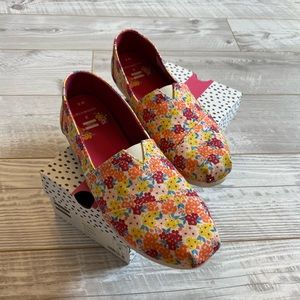 Toms Alpargata Natural Paper Source Ditzy Floral Print slip ons